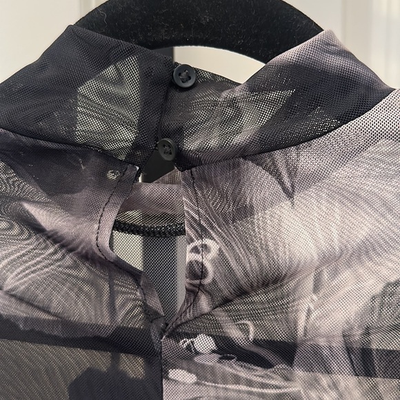 All Saints Black and Gray Floral Bodysuit - Picture 12 of 12